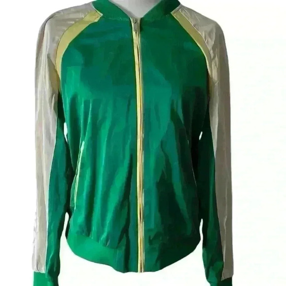 NWT ZARA Green Bomber Jacket - Picture 1 of 7